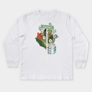 Sutter street in San Francico Kids Long Sleeve T-Shirt